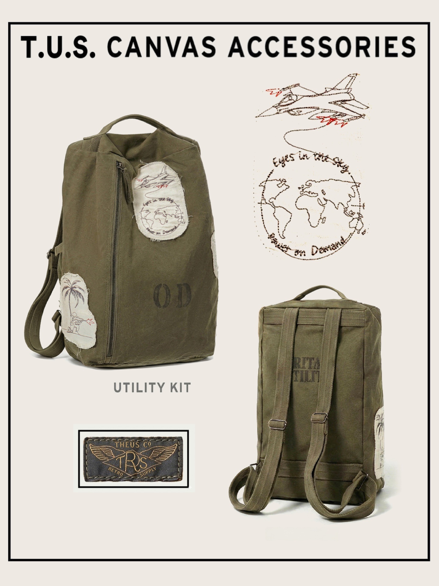 Ретро-рюкзак из хлопкового кан – обзор и цена Canvas Backpack Casual